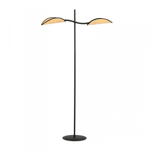 LAMPA PODŁOGOWA CZARNA EMIBIG LOTUS LP2 BLACK/RATTAN