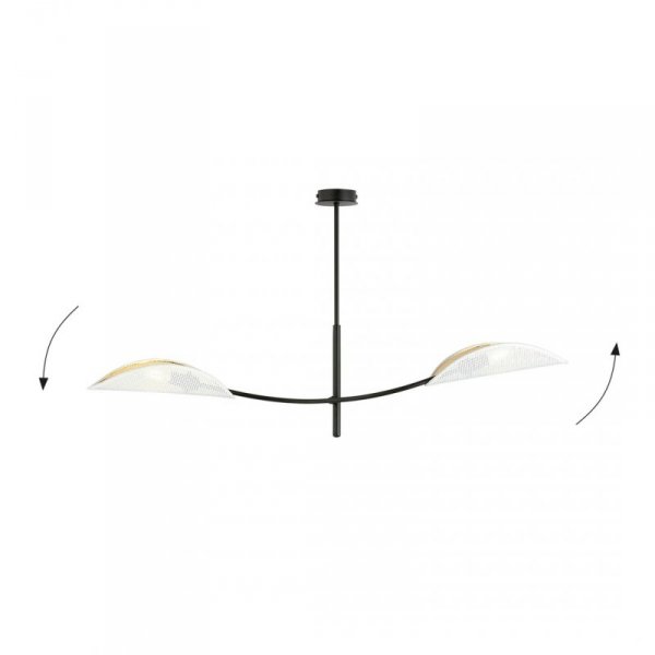 LAMPA WISZĄCA DEKORACYJNA DO SALONU SYPIALNI EMIBIG LOTUS 2 WHITE/GOLD