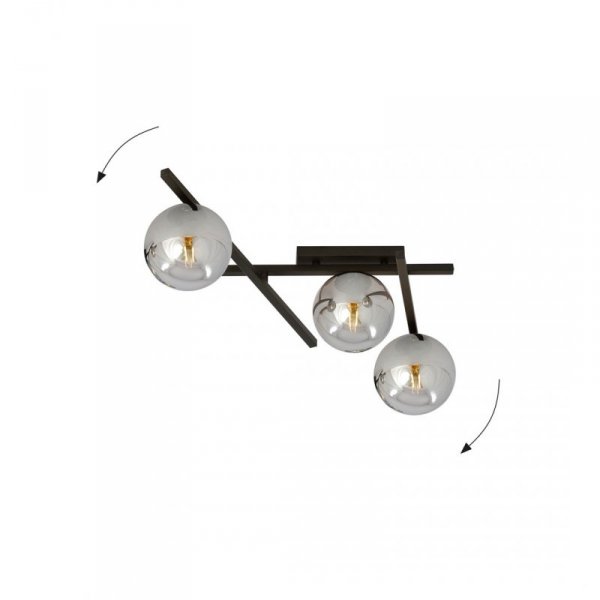 LAMPA SUFITOWA PLAFON KULE NOWOCZESNA EMIBIG SMART 3 BLACK/GRAFIT