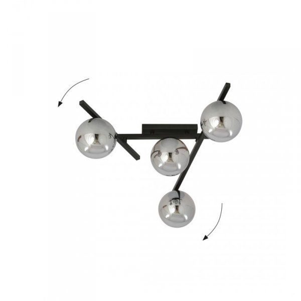 LAMPA SUFITOWA PLAFON KULE NOWOCZESNA EMIBIG SMART 4 BLACK/GRAFIT