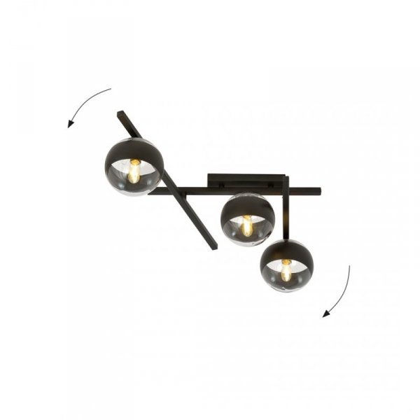LAMPA SUFITOWA PLAFON KULE NOWOCZESNA EMIBIG SMART 3 BLACK/STRIPE