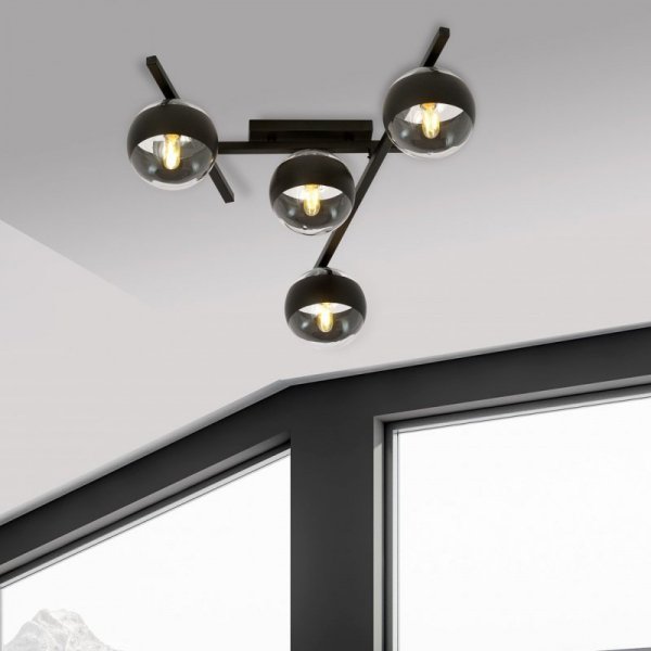 LAMPA SUFITOWA PLAFON KULE NOWOCZESNA EMIBIG SMART 4 BLACK/STRIPE