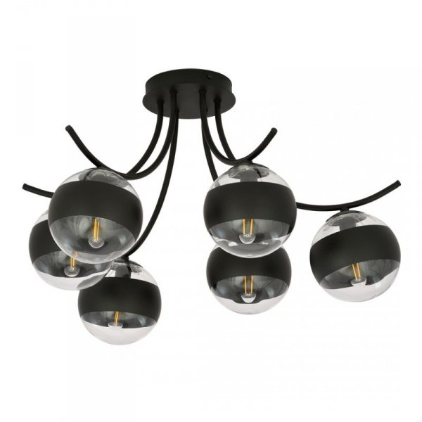 LAMPA SUFITOWA KULE SZKLANE DO POKOJU SALONU EMIBIG BOSTON 6 BLACK/STRIPE