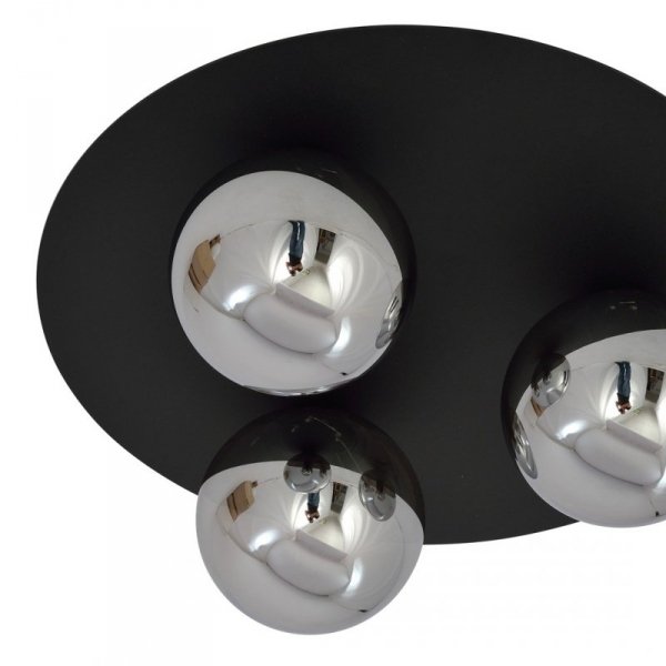 LAMPA SUFITOWA PLAFON CZARNY KULE SZKLANE EMIBIG SOLAR 3 BLACK/GRAFIT