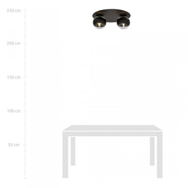 LAMPA SUFITOWA PLAFON CZARNY KULE SZKLANE EMIBIG SOLAR 2 BLACK/STRIPE