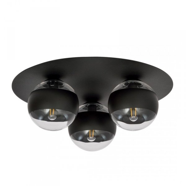 LAMPA SUFITOWA PLAFON CZARNY KULE SZKLANE EMIBIG SOLAR 3 BLACK/STRIPE
