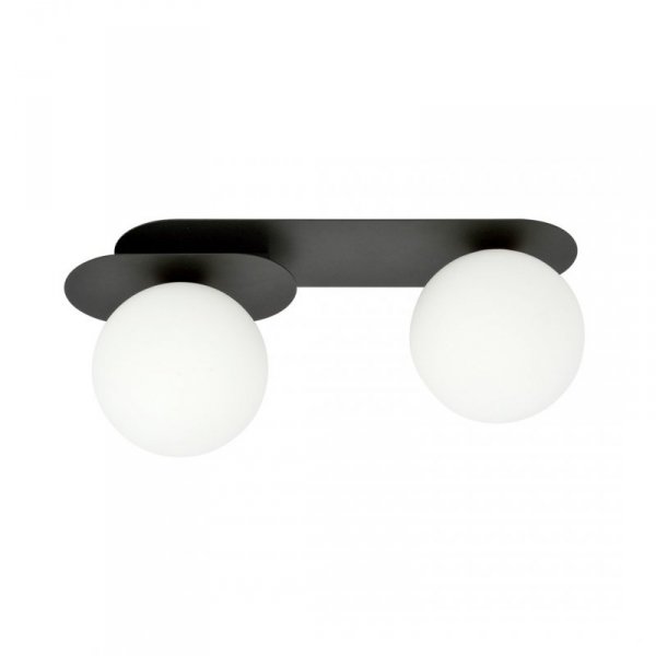 LAMPA SUFITOWA NOWOCZESNA PLAFON KULE SZKLANE EMIBIG PLAZA 2 BLACK/OPAL