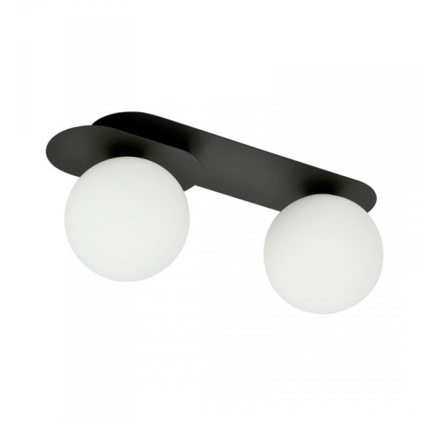 LAMPA SUFITOWA NOWOCZESNA PLAFON KULE SZKLANE EMIBIG PLAZA 2 BLACK/OPAL