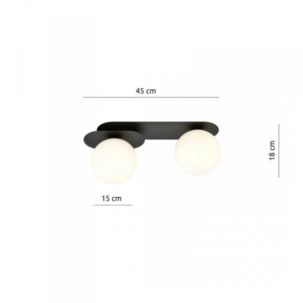 LAMPA SUFITOWA NOWOCZESNA PLAFON KULE SZKLANE EMIBIG PLAZA 2 BLACK/OPAL