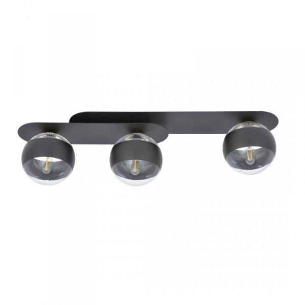 LAMPA SUFITOWA NOWOCZESNA PLAFON KULE SZKLANE EMIBIG PLAZA 3 BLACK/STRIPE