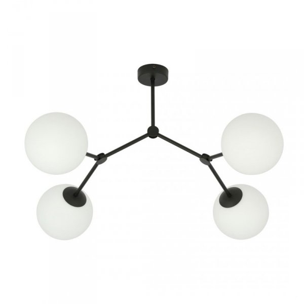 LAMPA WISZĄCA CZARNA KULE SZKLANE EMIBIG SPACE 4 BLACK/OPAL