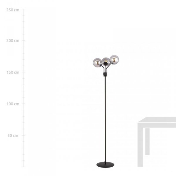 LAMPA PODŁOGOWA KULE SZKLANE CZARNA EMIBIG NOVA LP3  BLACK/GRAFIT