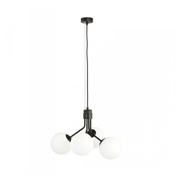 LAMPA WISZĄCA CZARNA NOWOCZESNA KLOSZE KULE EMIBIG NOVA 4  BLACK/OPAL