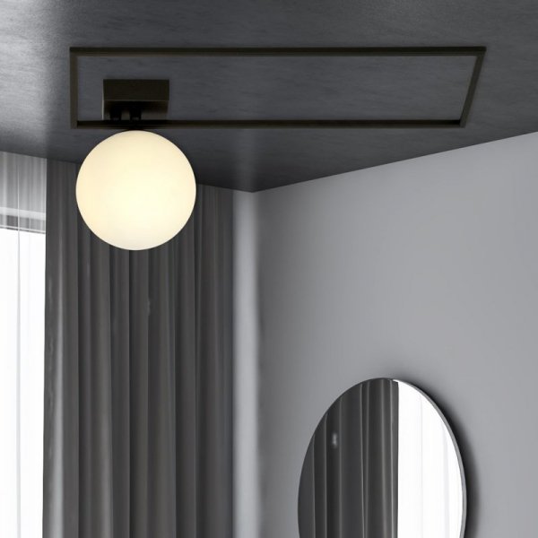 LAMPA SUFITOWA PLAFON CZARNY KLOSZ KULA EMIBIG IMAGO 1A BLACK/OPAL