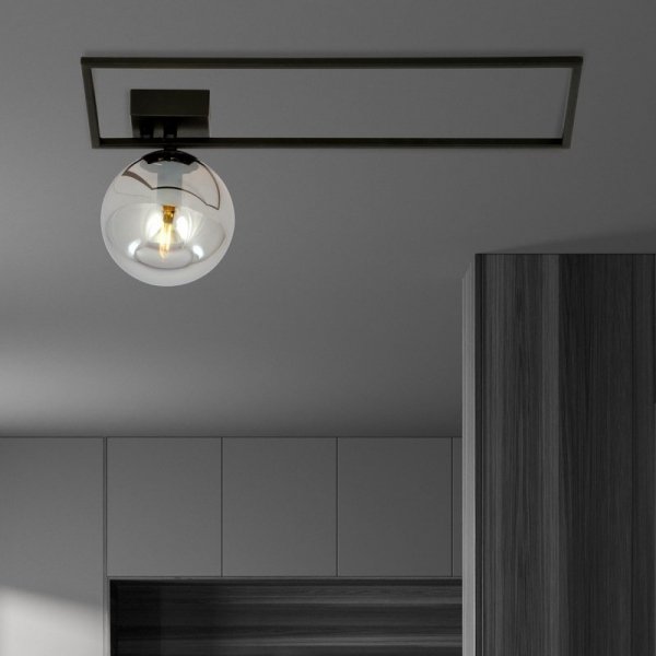 LAMPA SUFITOWA PLAFON CZARNY KLOSZ KULA EMIBIG IMAGO 1A BLACK/GRAFIT
