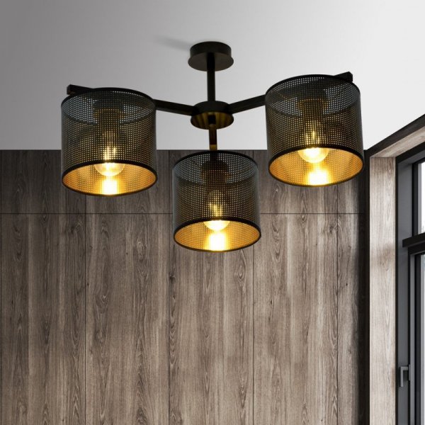LAMPA SUFITOWA Z ABAŻURAMI EMIBIG JORDAN 3 BLACK/GOLD