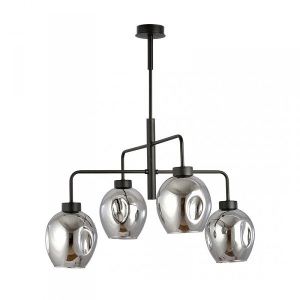 LAMPA WISZĄCA CZARNA NOWOCZESNA SZKLANE KLOSZE EMIBIG LUKKA 4 BLACK/GRAFIT