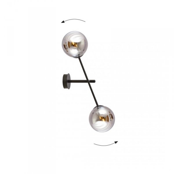 KINKIET SZKLANE KULE EMIBIG LINEAR K2 BLACK/GRAFIT