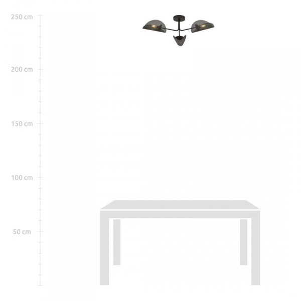 LAMPA SUFITOWA DO POKOJU SYPIALNI DEKORACYJNA EMIBIG GOMEZ 3 BLACK