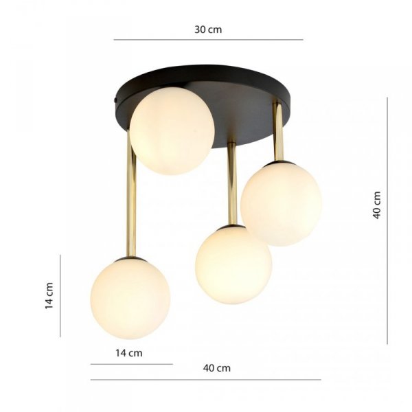 LAMPA SUFITOWA NOWOCZESNA KULE SZKLANE EMIBIG DOLCE 4 BL OPAL