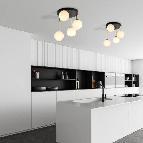 LAMPA SUFITOWA NOWOCZESNA KULE SZKLANE EMIBIG DOLCE 4 BL OPAL