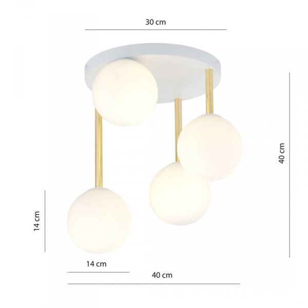 LAMPA SUFITOWA NOWOCZESNA KULE SZKLANE EMIBIG DOLCE 3 WH OPAL
