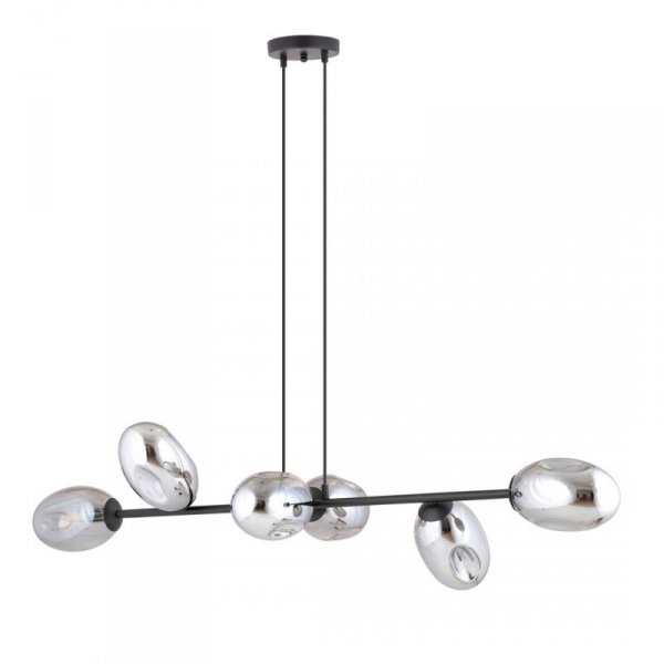 LAMPA WISZĄCA CZARNA NAD STÓŁ SZKLANA EMIBIG PANDORA 6 BL GRAFIT