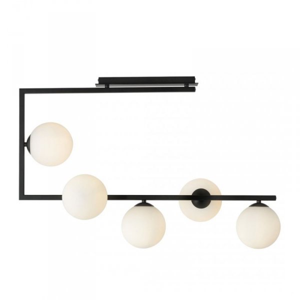 LAMPA WISZĄCA CZARNA NOWOCZESNA KULE SZKLANE EMIBIG SOMA 5 BL OPAL oprawa oświetleniowa