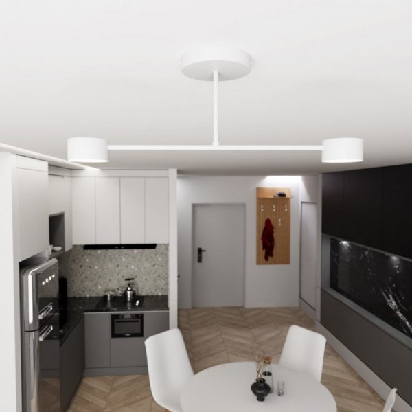 LAMPA SUFITOWA BIAŁA NOWOCZESNA DO SALONU SYPIALNI HALO 2 WHITE oprawa oświetleniowa
