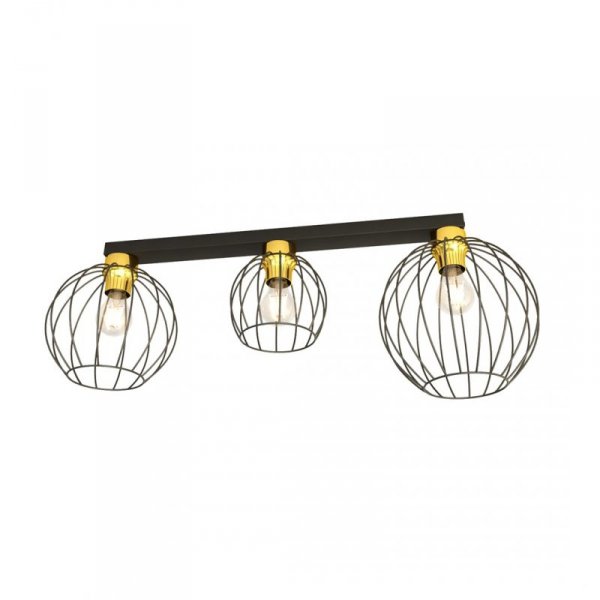 LAMPA SUFITOWA PLAFON CZARNY DRUCIANY NEST 3 BL GOLD oprawa oświetleniowa