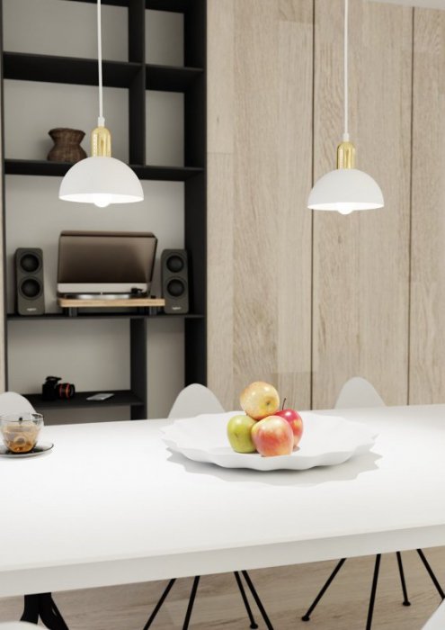 LAMPA WISZĄCA NAD STÓŁ BIAŁO ZŁOTA EMIBIG MOTO 1 WH oprawa oświetleniowa