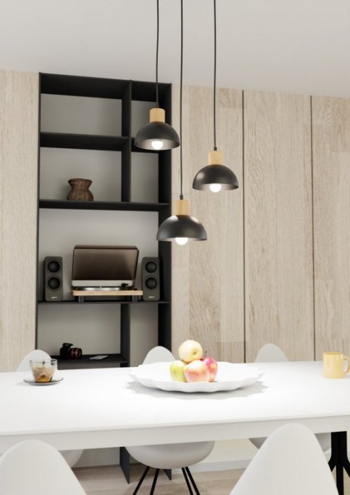 LAMPA WISZĄCA CZARNA NOWOCZESNA NAD STÓŁ EMIBIG SECO 3 BL PREM oprawa oświetleniowa