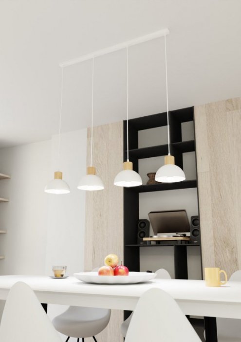 LAMPA WISZĄCA BIAŁA W STYLU SKANDYNAWSKIM EMIBIG SECO 4 WH oprawa oświetleniowa