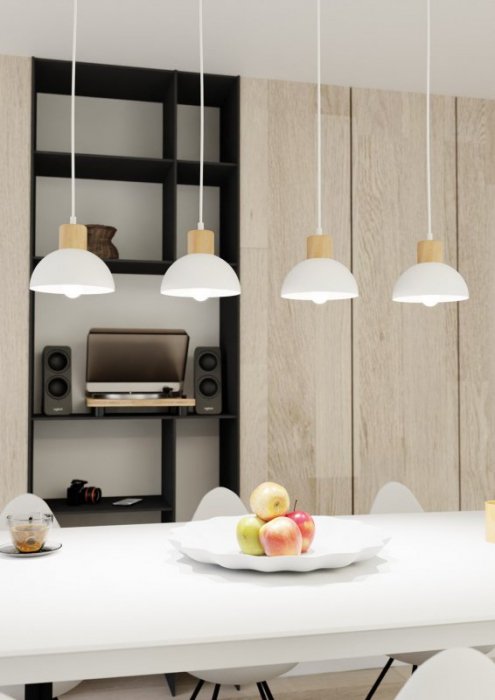 LAMPA WISZĄCA BIAŁA W STYLU SKANDYNAWSKIM EMIBIG SECO 4 WH oprawa oświetleniowa