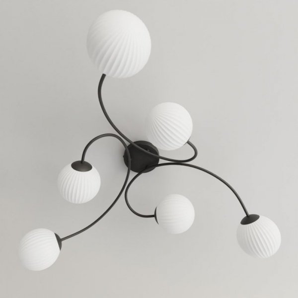 LAMPA SUFITOWA KULE SZKLANE NOWOCZESNA VIBRA 6 BL OPAL oprawa oświetleniowa