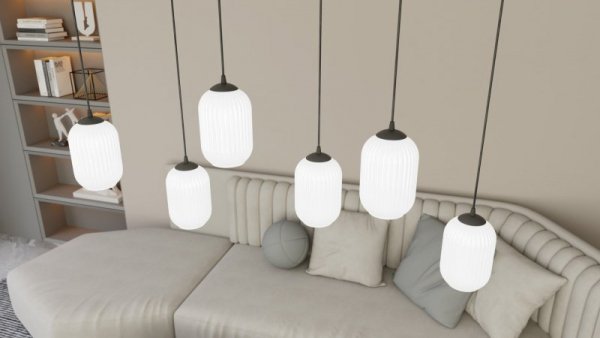 LAMPA WISZĄCA SZKLANA NOWOCZESNA EMIBIG VERDI 6 BL OPAL oprawa oświetleniowa