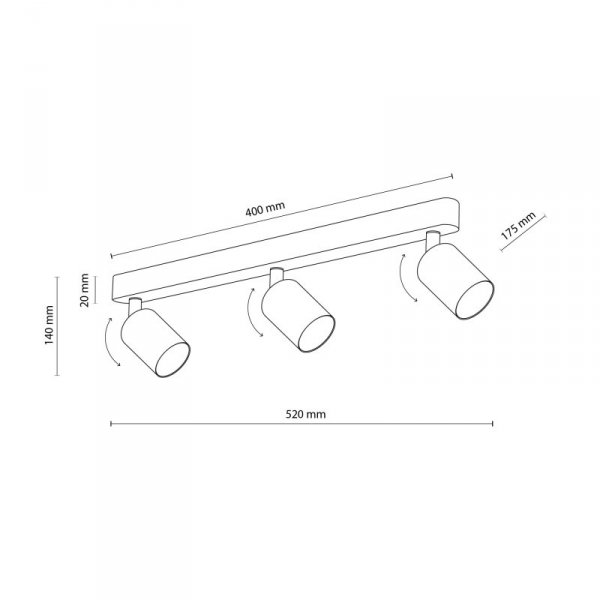 LIVIA GRAY LAMPA SUFITOWA 3