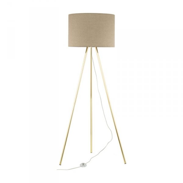 TK LIGHTING LAMPA UMBERTO LINEN GOLD LAMPA PODŁOGOWA 1