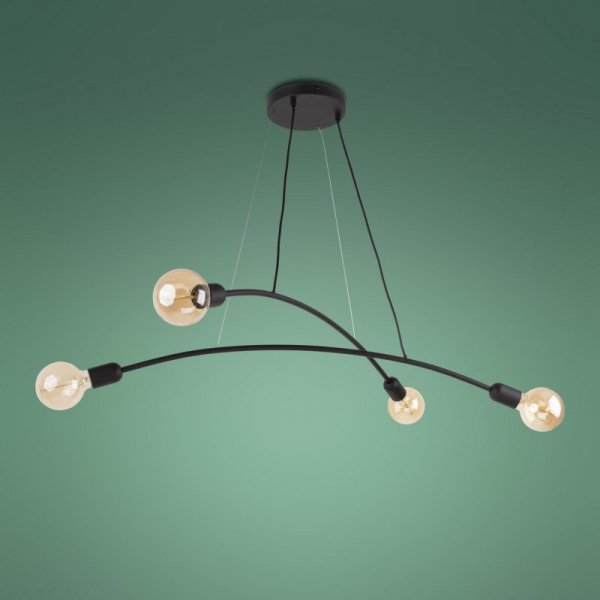 TK LIGHTING HELIX BLACK LAMPA WISZĄCA 4 PŁ