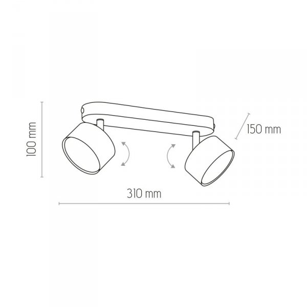 TK LIGHTING CLARK BLACK 3403 LAMPA SUFITOWA PLAFON SPOT REFLEKTOR CZARNY