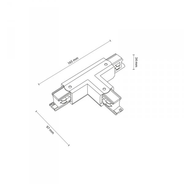 TK LIGHTING LAMPA TRACER ŁĄCZNIK T TRÓJOBWODOWY BIAŁY