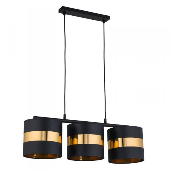 TK LIGHTING PARIS 4380 LAMPA WISZĄCA CZARNO ZŁOTA NAD STÓŁ ABAŻURY