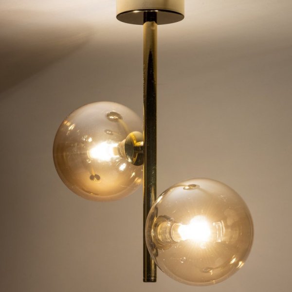 TK LIGHTING ESTERA GOLD 4547 LAMPA SUFITOWA ZŁOTA KULE BURSZTYNOWE PODWÓJNA