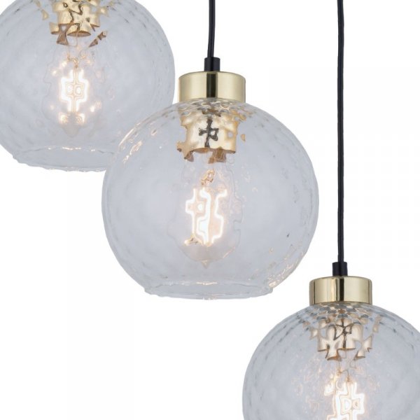 TK LIGHTING DEVON 4586 LAMPA WISZĄCA NA KOLE CZARNO ZŁOTA SZKLANE KLOSZE