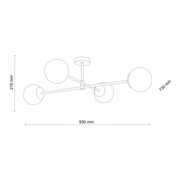 TK LIGHTING CADIX GOLD 4607 LAMPA SUFITOWA ZŁOTA SZKLANE KLOSZE KULE
