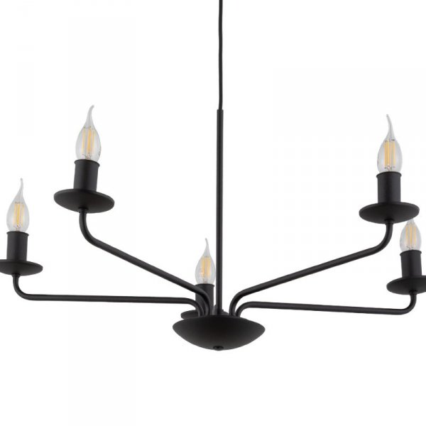 TK LIGHTING LIMAL 4612 LAMPA WISZĄCA ŻYANDOLKLASYCZNY ŚWIECZNIKOWY CZARNY