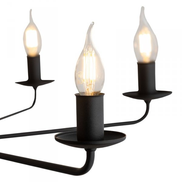 TK LIGHTING LIMAL 4612 LAMPA WISZĄCA ŻYANDOLKLASYCZNY ŚWIECZNIKOWY CZARNY