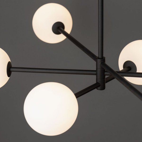 TK LIGHTING SARIUS BLACK 4732 LAMPA SUFITOWA WISZĄCA CZARNA SZKLANE KULE BIAŁE MLECZNE