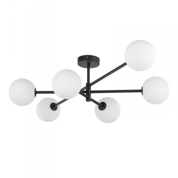 TK LIGHTING SARIUS BLACK 4734 LAMPA SUFITOWA CZARNA BIAŁE KULE SZKLANE MLECZNE