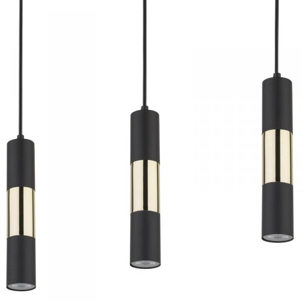 TK LIGHTING VIVIEN BLACK/GOLD 4757 LAMPA WISZĄCA CZARNO ZŁOTE TUBY NAD STÓŁ